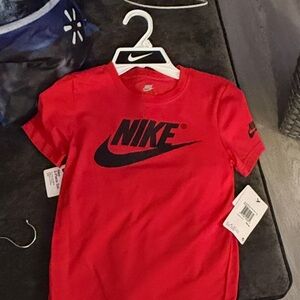 Nike Kids Red Tee with Black Logo